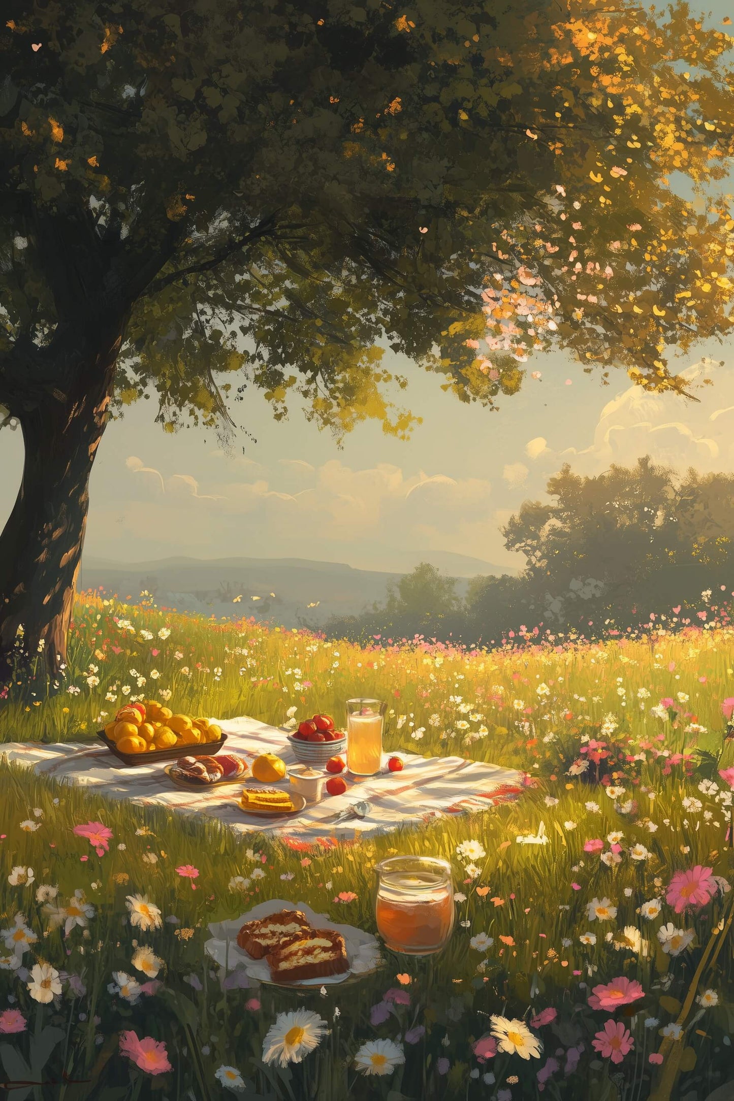 Picknick im Blumenmeer
