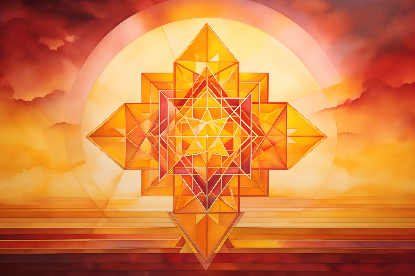 Sri Yantra Sonnenuntergang