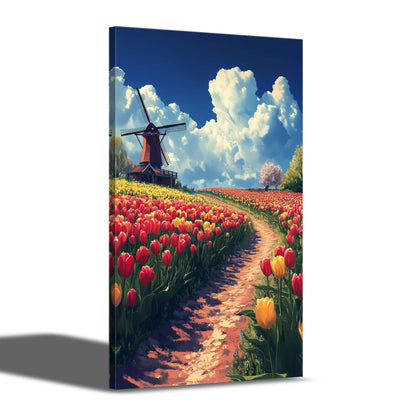 Windmühlen im Frühlingswind