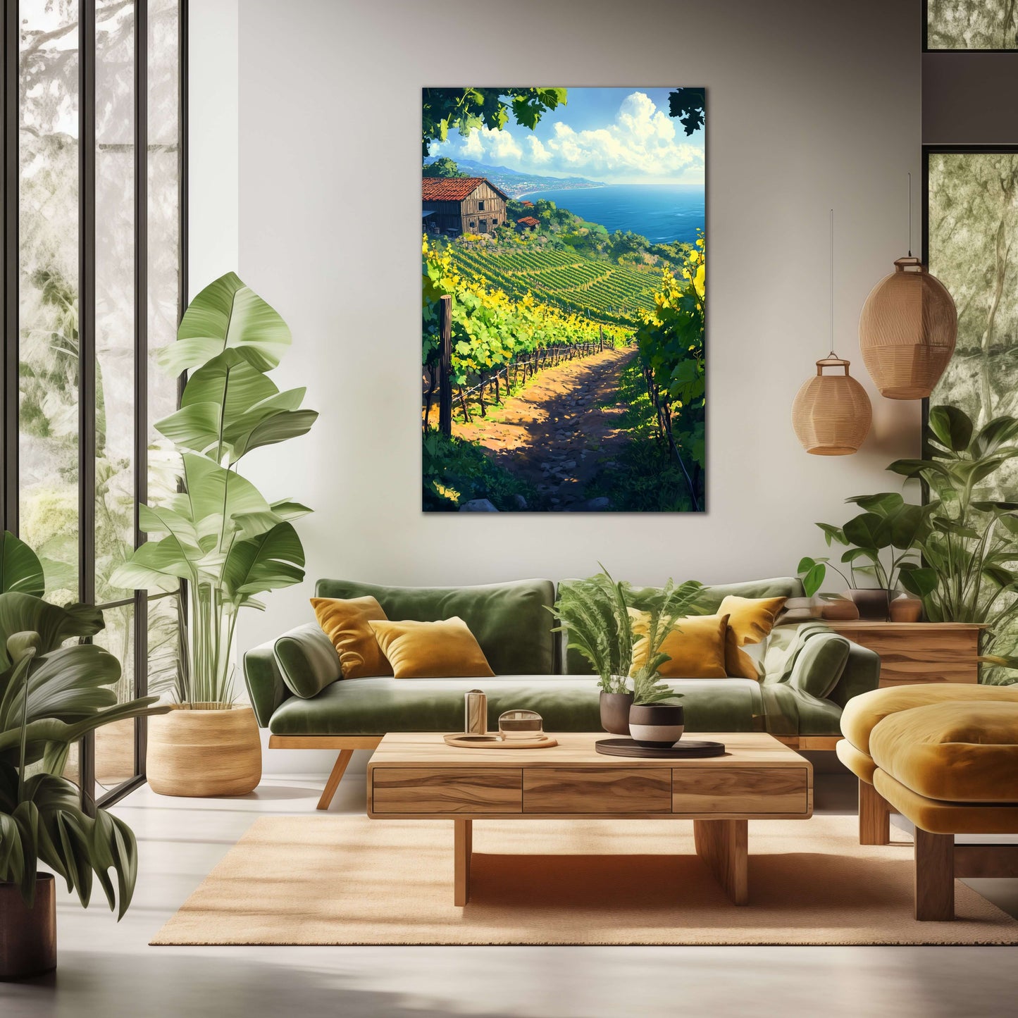 Weinhang im Sonnenlicht